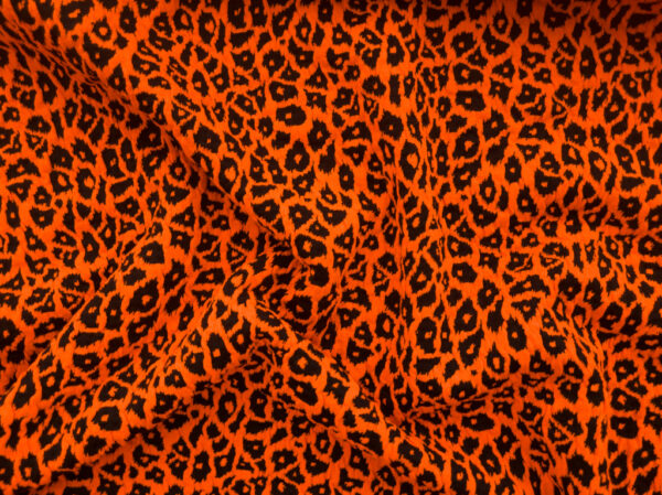 Designer Deadstock - Polyester/Spandex Jacquard Textured Knit – Neon Orange/Black