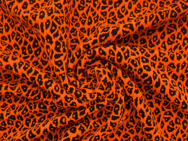 Designer Deadstock - Polyester/Spandex Jacquard Textured Knit – Neon Orange/Black