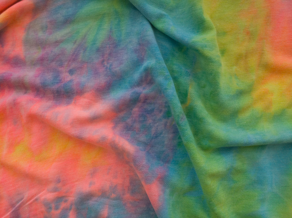 Designer Deadstock - Rayon/Polyester French Terry - Tie Dye - Pastel ...