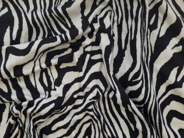 Designer Deadstock – Double Brushed Poly/Spandex Jersey – Zebra