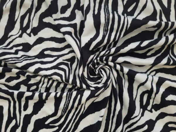 Designer Deadstock – Double Brushed Poly/Spandex Jersey – Zebra