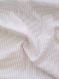 British Designer Deadstock – Yarn Dyed Cotton Shirting – Stripes - White/Grey