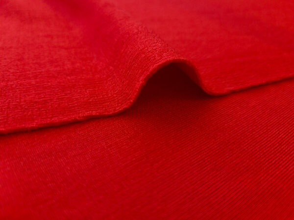 European Designer Deadstock – Textured Viscose/Spandex Jersey – Classic Red