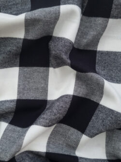 Japanese Designer Deadstock – Cotton Flannel - Buffalo Check - Black/White