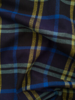 Japanese Designer Deadstock – Cotton Flannel - Plaid - Red/Sky Blue -  Stonemountain & Daughter Fabrics