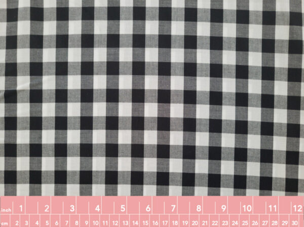 Japanese Designer Deadstock - Yarn Dyed Cotton Shirting - Gingham - Black/White