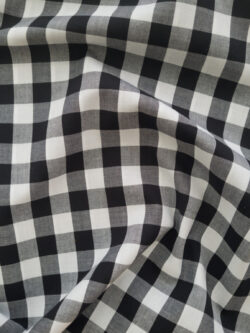 Japanese Designer Deadstock - Yarn Dyed Cotton Shirting - Gingham - Black/White