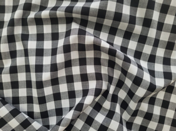 Japanese Designer Deadstock - Yarn Dyed Cotton Shirting - Gingham - Black/White