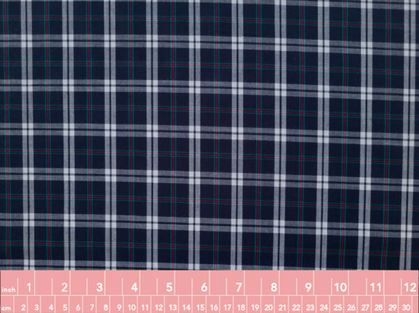 Japanese Designer Deadstock - Yarn Dyed Cotton Shirting - Small Plaid - Navy/White