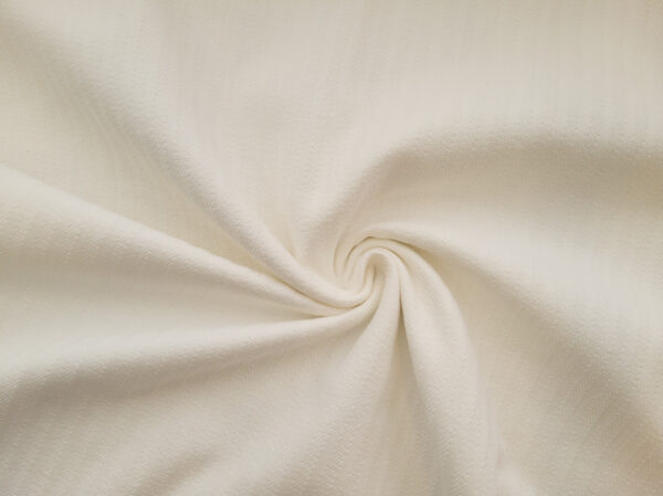 Designer Deadstock – Cotton Herringbone Twill With Flannel Back -  Stripe - Cream