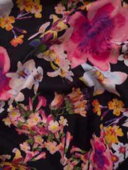 Designer Deadstock - Cotton/Spandex Jersey Knit - Floral - Black