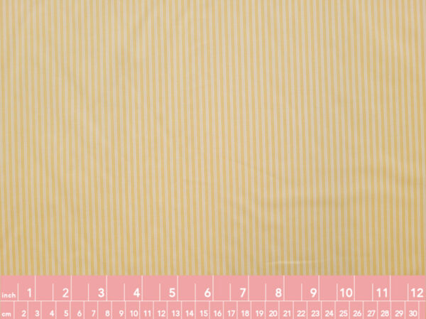 British Designer Deadstock – Yarn Dyed Cotton Shirting - Small Stripes - Lemon