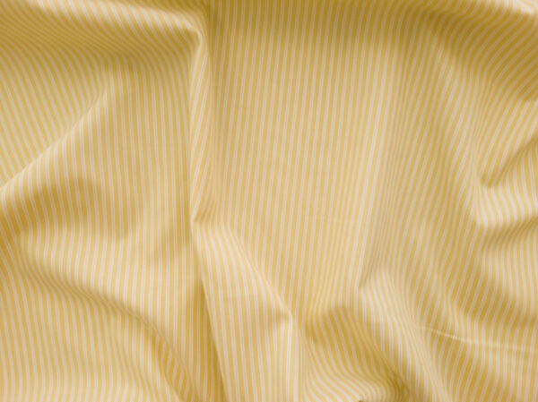 British Designer Deadstock – Yarn Dyed Cotton Shirting - Small Stripes - Lemon