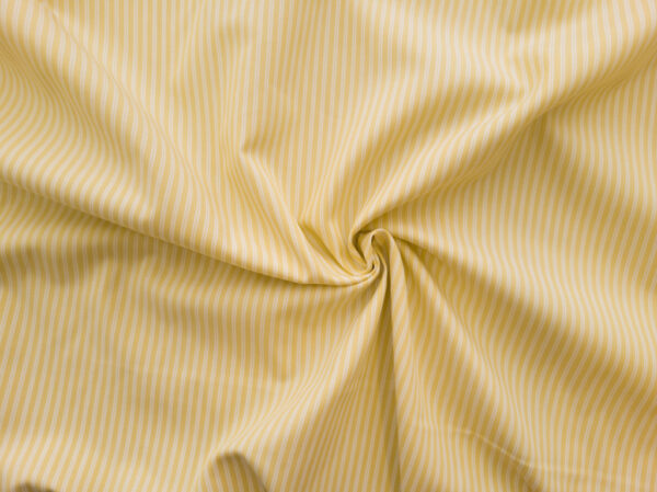 British Designer Deadstock – Yarn Dyed Cotton Shirting - Small Stripes - Lemon