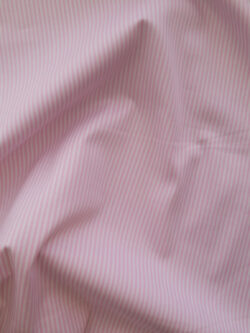 British Designer Deadstock – Yarn Dyed Cotton/Spandex Stretch Shirting - Stripes - Petal