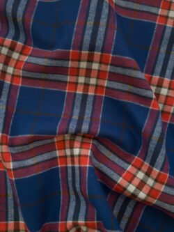 Japanese Designer Deadstock – Cotton Flannel - Plaid - Red/Denim