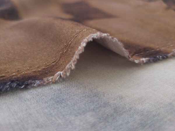 Viscose Twill – Blurred Shapes - Mocha