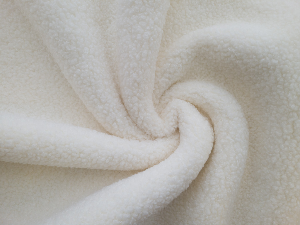 Two Sided Polyester Sherpa Fleece - Ivory