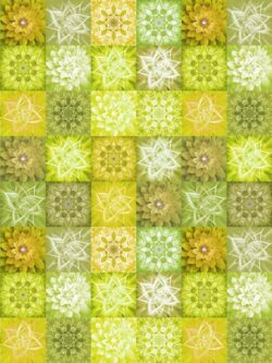 Quilting Cotton - Dream Big Tiles - Chartreuse