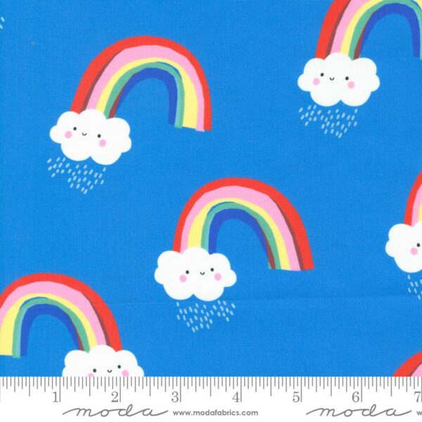 Quilting Cotton - Whatever The Weather - Papercut Rainbows - Bright Sky