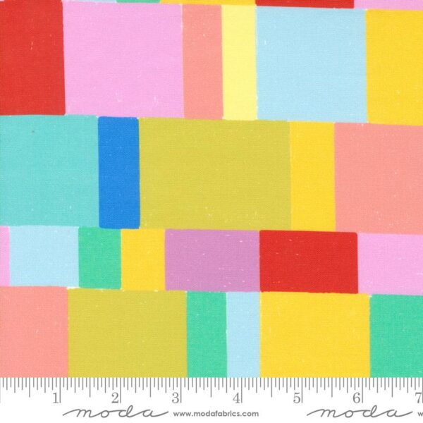 Quilting Cotton - Whatever The Weather - Color Blocks - Rainbow