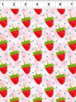 Quilting Cotton - ABC's of Color - Strawberries - Pink