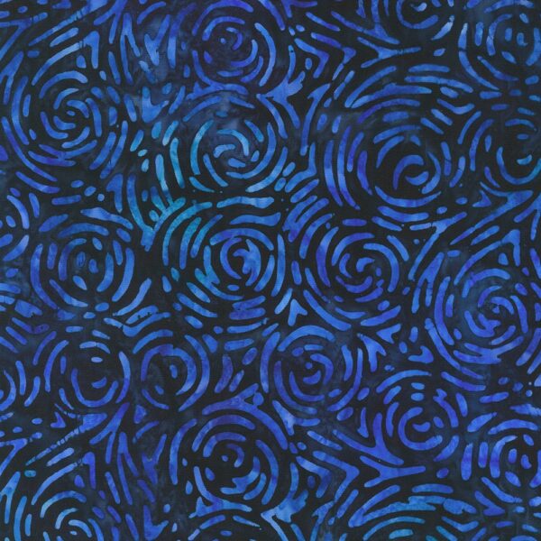 Artisan Cotton Batik - Celestial - Swirly Sky - Midnight