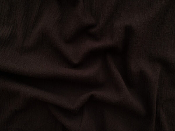 Designer Deadstock – Cotton Crinkle Gauze – Dark Brown