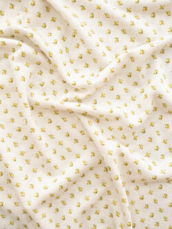 European Designer Deadstock – Viscose/Spandex Jersey – Ditsy Floral - Goldenrod