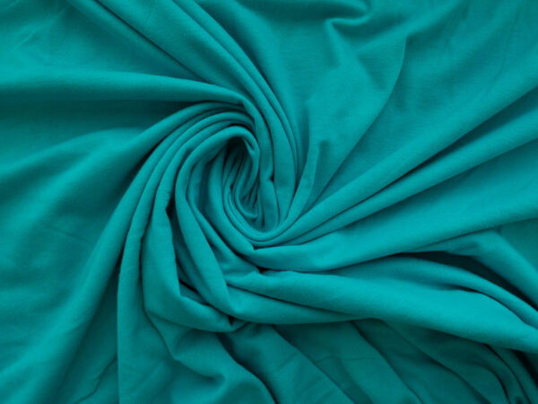 European Designer Deadstock - Organic Cotton Jersey - Cyan