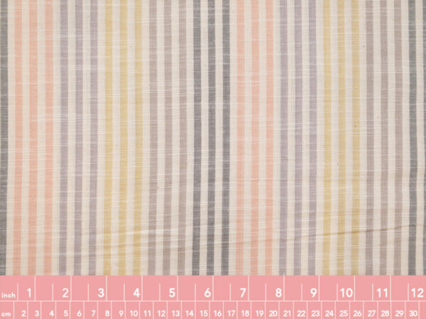 Textured Yarn Dyed Cotton - Cabana Stripes - Swiss Cream