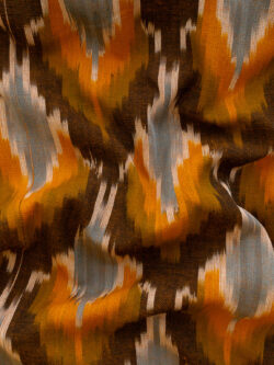Handwoven Cotton Ikat - Kites- Brown/Orange