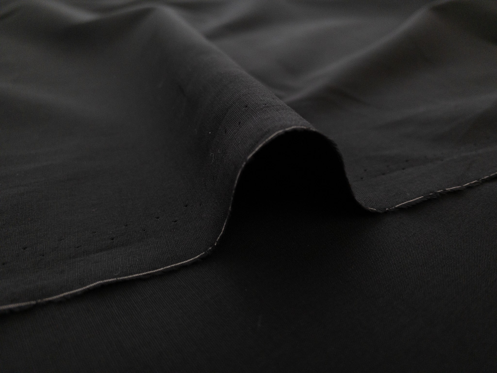 British Designer Deadstock Cotton Lawn Black Stonemountain