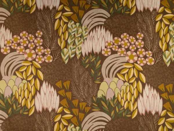 Japanese Cotton/Linen Canvas - Bloom by Bookhou - Garden - Brown