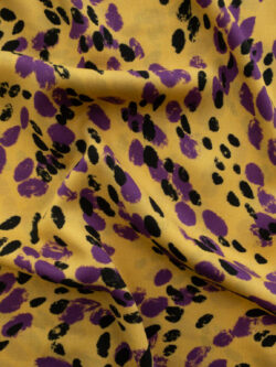 Lady McElroy - Viscose Challis - Painted Pawprints - Honey