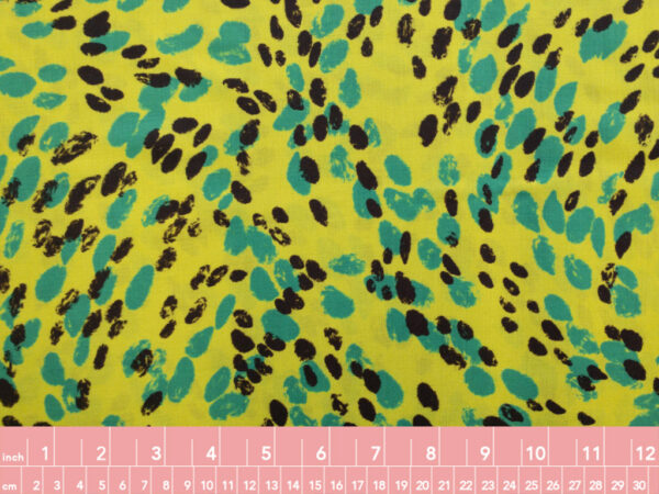 Lady McElroy - Viscose Challis - Painted Pawprints - Lime