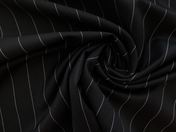 Lady McElroy - Warminster Wool Suiting - Pinstripe - Black