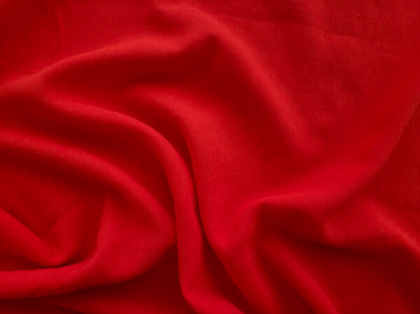 European Designer Deadstock - Organic Cotton Voile - Red