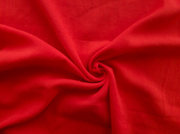 European Designer Deadstock - Organic Cotton Voile - Red