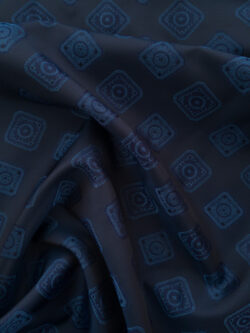 Lady McElroy – Viscose/Acetate Jacquard Lining – Diamond - Ocean Blue