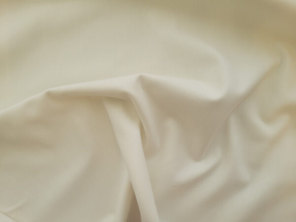 Japanese Designer Deadstock - Brushed Cotton Stretch Twill - Ivory