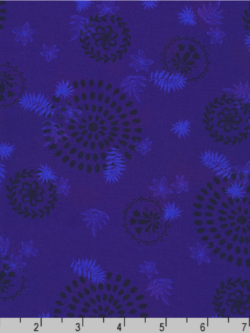 Quilting Cotton - Desert Blooms - Concentric Circles - Iris