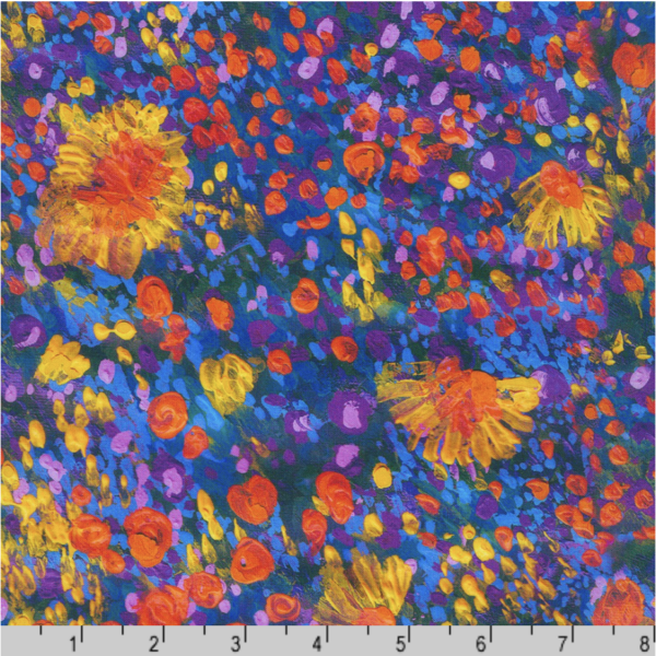 Quilting Cotton - Painterly Petals - Meadow - Daisy - Nature