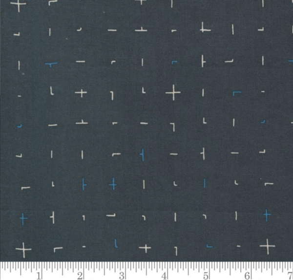 Quilting Cotton -  Bluish - Handquilted - Charcoal