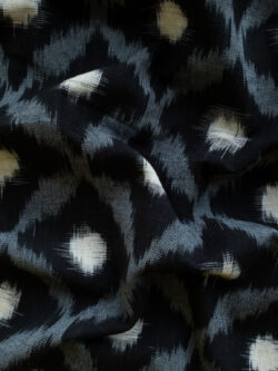 Handwoven Cotton Ikat - Diamonds - Black/Grey