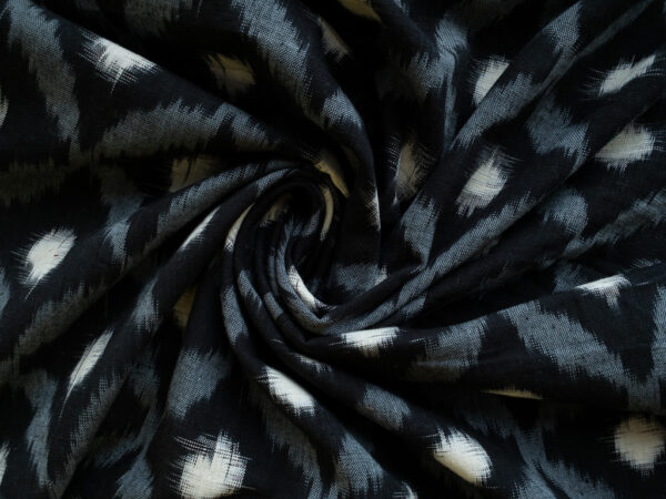 Handwoven Cotton Ikat - Diamonds - Black/Grey