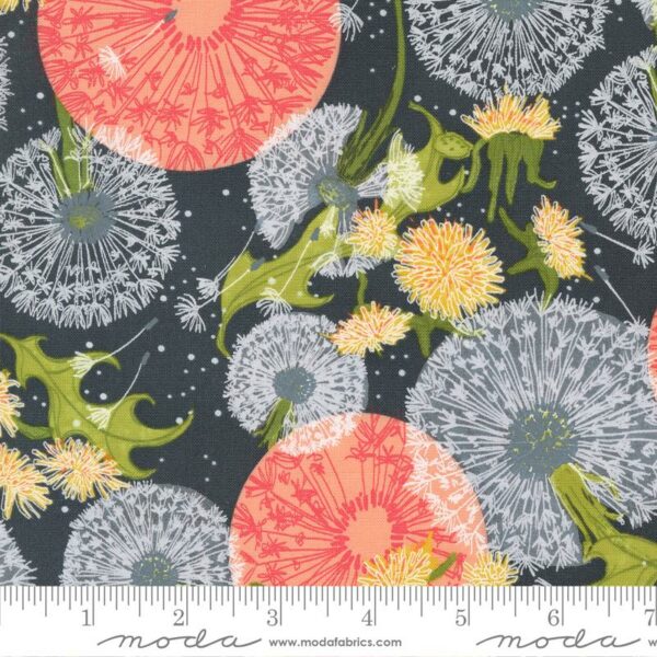 Quilting Cotton - Dandi Duo - Dandelions - Graphite