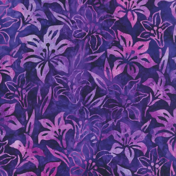 Artisan Cotton Batik - Lily Bella - Bouquet - Purple