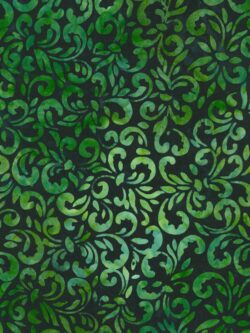 Artisan Cotton Batik - Lily Bella - Curling Vines - Emerald