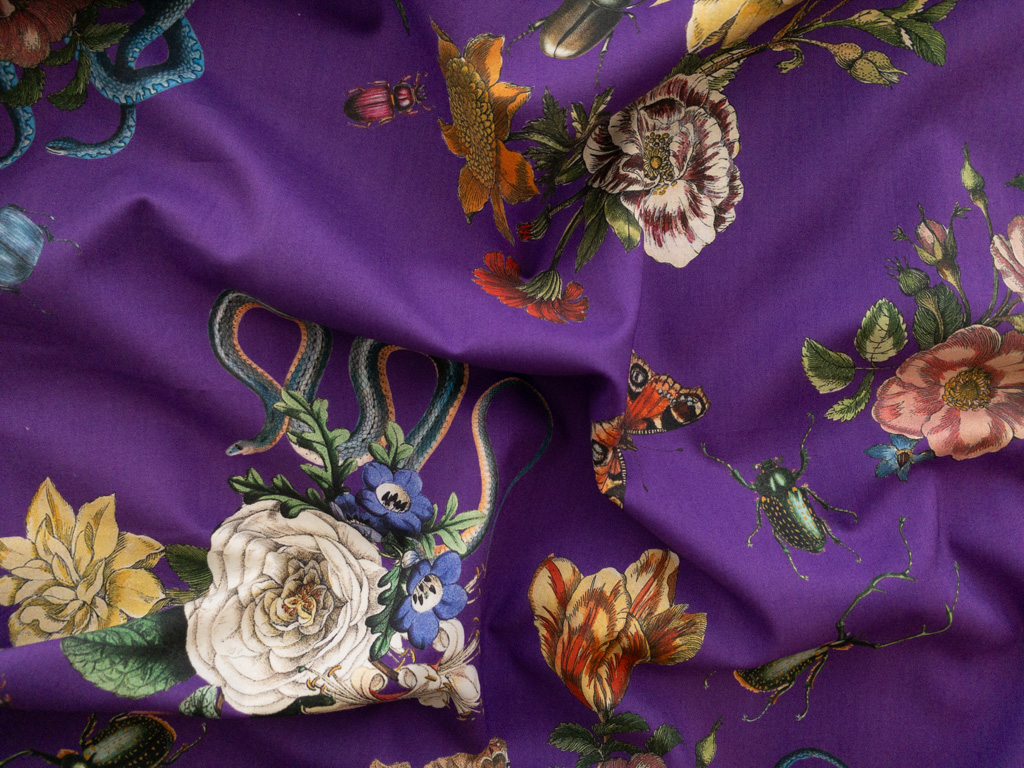 Lady McElroy - Cotton Lawn - Cobra Corsage - Purple